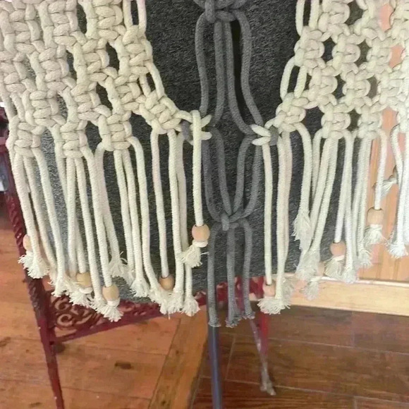 Homemade beautiful, macramé art piece on driftwood. This was made in California. - Picture 6 of 7